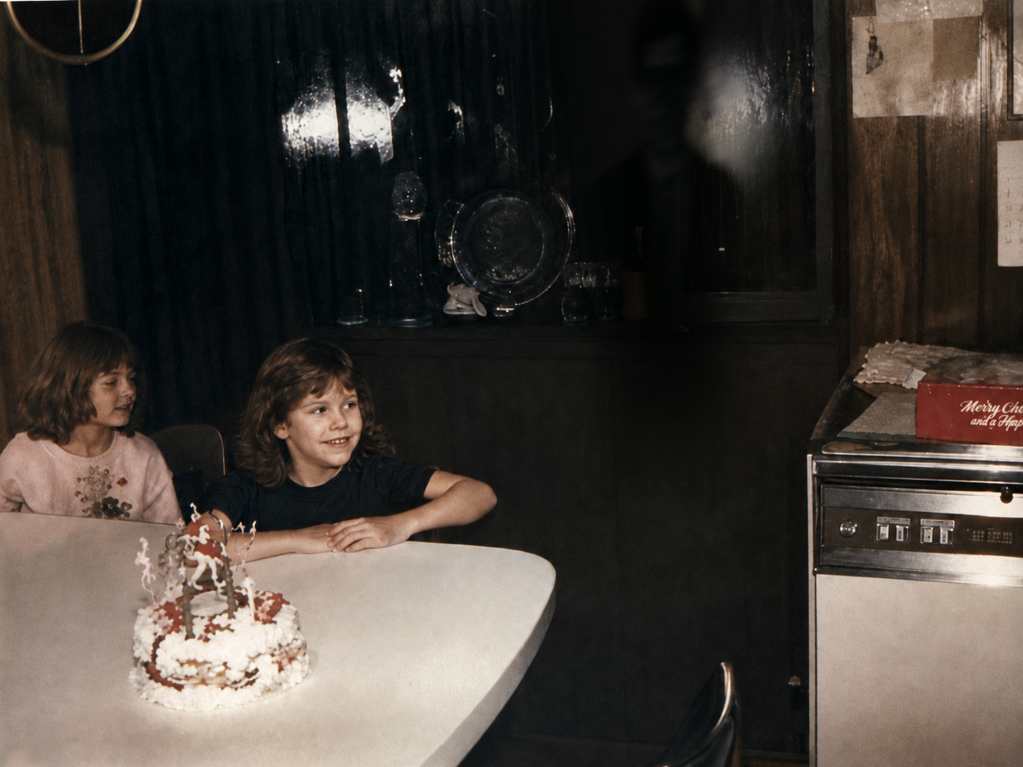 Restored 1970s family photo after enhancement